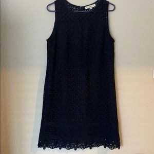 Navy Loft Eyelet Dress
